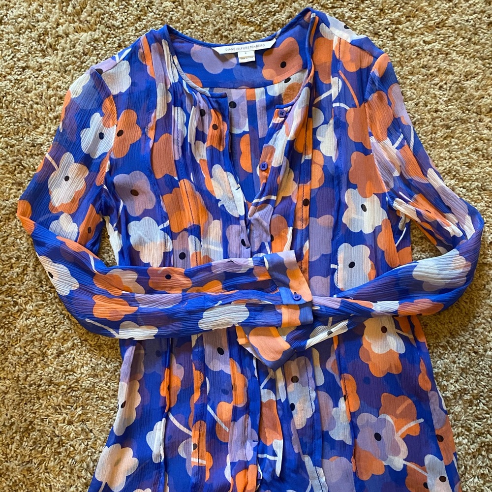 DvF sheer floral blouse